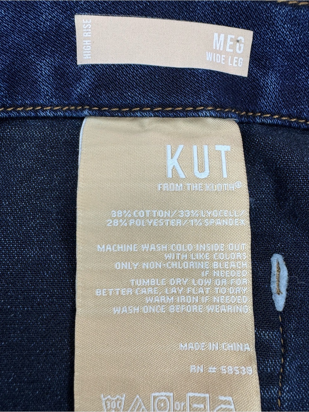 KUT from the Kloth Women's Meg High Rise Wide Leg Patch Pockets Jeans Size 12 - Picture 15 of 15
